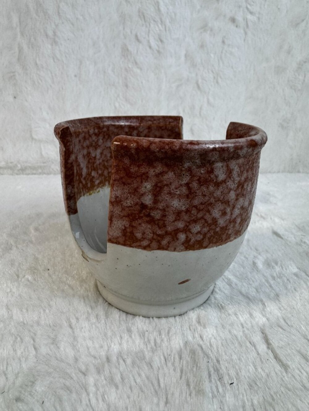 Handcrafted Stoneware Sponge Spoon Holder Speckled Red & White Glaze